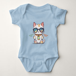 Cool Summer Cat Wearing Sunglasses Baby Bodysuit