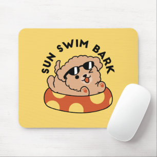 Cool Summer Dog Floating – Cute Puppy Pool Party Mouse Mat