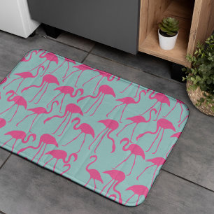 Cool Summer Flamingo Pattern Bath Mat