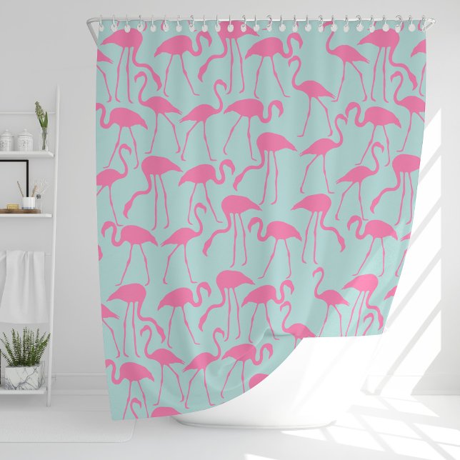 Cool Summer Flamingo Pattern Shower Curtain (Creator Uploaded)