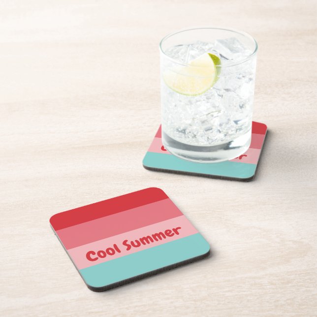 Cool Summer, Horizontal Striped Coaster (Right Side)