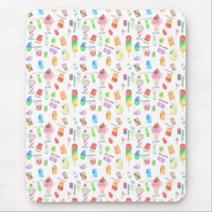 cool summer- ice cream, popice, and cold drink mouse mat