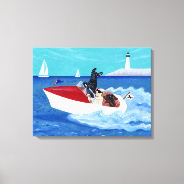 Cool Summer Labradors Painting Canvas Print (Front)