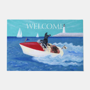 Cool Summer Labradors Painting Doormat
