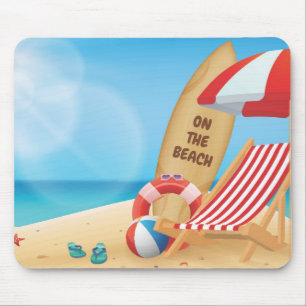 Cool Summer on the Beach with Surf Boards Mouse Mat