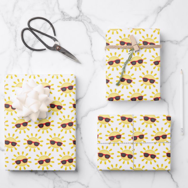 cool summer son pool party wrapping paper sheet (Front)