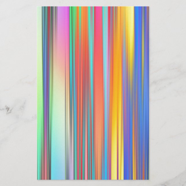 Cool Summer Stripes Stationery (Front)