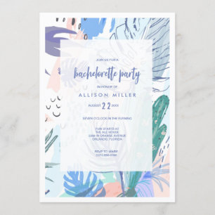Cool Summer Tropical Beach Bachelorette Party Invitation