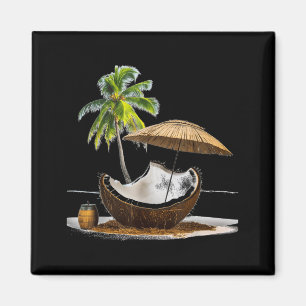Cool Summer Vacation Men Women Beach Palm Tree Magnet