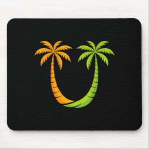 Cool summer vacation men women sunset beach palm mouse mat