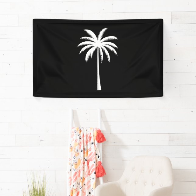 Cool Summer Vacation Sunset Beach Palm Tree Banner (Insitu)
