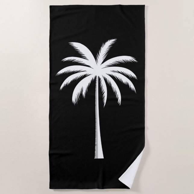 Cool Summer Vacation Sunset Beach Palm Tree Beach Towel (Front)
