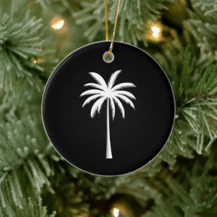 Cool Summer Vacation Sunset Beach Palm Tree Ceramic Tree Decoration