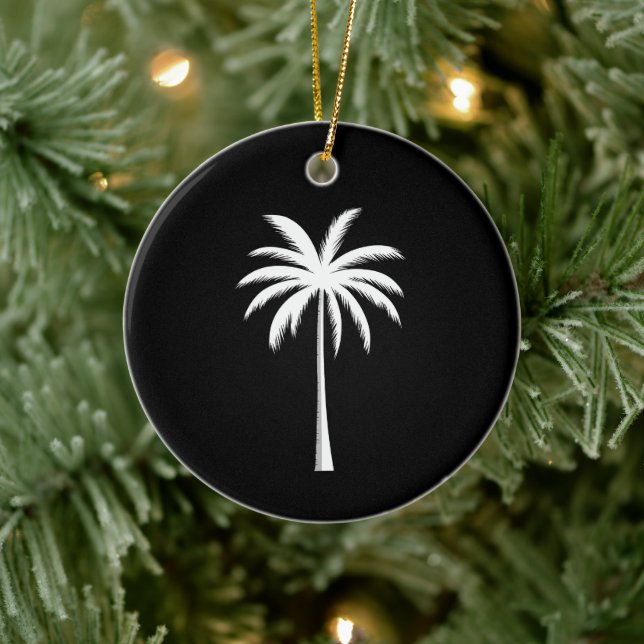 Cool Summer Vacation Sunset Beach Palm Tree Ceramic Tree Decoration (Tree)