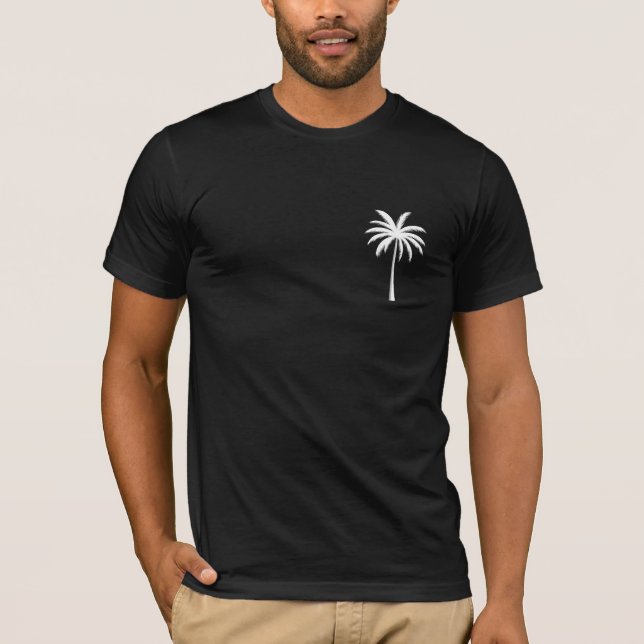 Cool Summer Vacation Sunset Beach Palm Tree T-Shirt (Front)