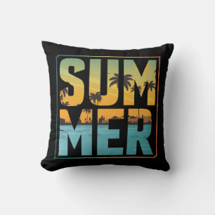 Cool Summer Vibes Palm Trees & Water Cushion