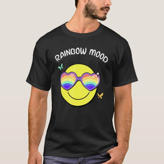 Cool Sun Wearing Rainbow Sunglasses Lgbt Gay Pride T-Shirt (Front)