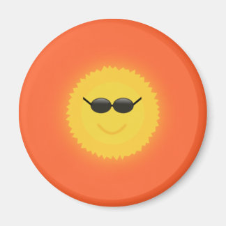 Cool sun with sunglasses in a cool sunny day magnet
