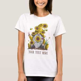 cool sunflower peace sign add text T-Shirt
