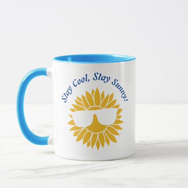 Cool Sunflower: Stylish Shades Mug (Left)