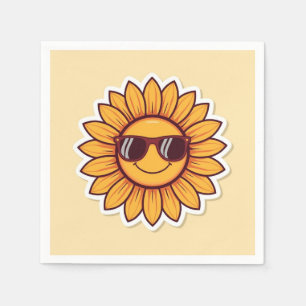 Cool Sunflower with Sunglasses Napkin