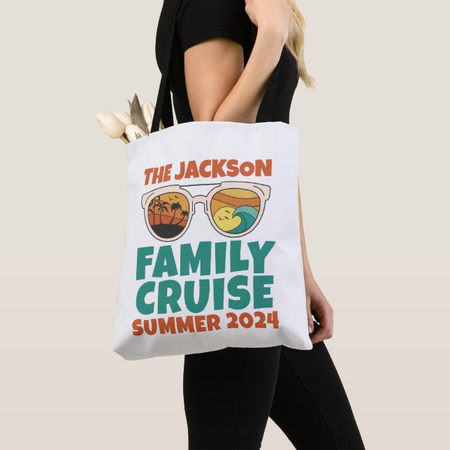 Cool Sunglass Family Cruise Vacation Holiday Trip Tote Bag (Close Up)