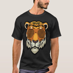Cool Sunglasses Bengal Tiger Black and Orange T-Shirt