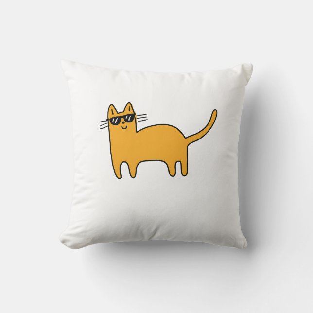 Cool Sunglasses Cat Cushion (Front)