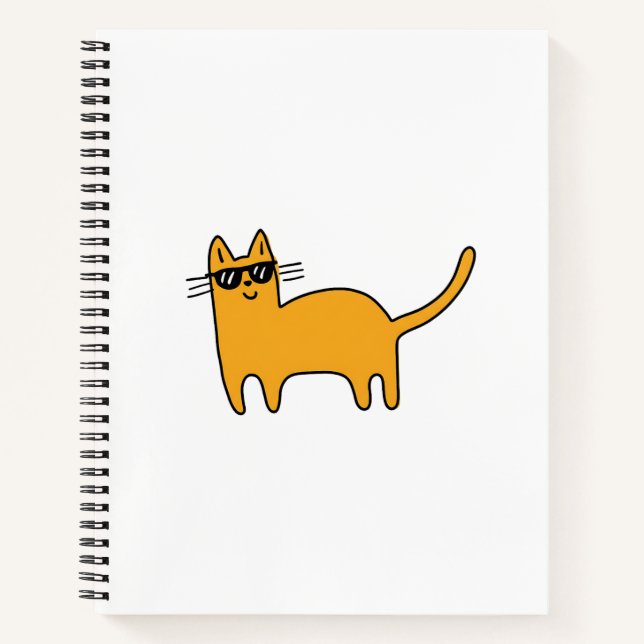 Cool Sunglasses Cat Notebook (Front)
