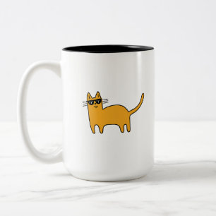 Cool Sunglasses Cat Two-Tone Coffee Mug