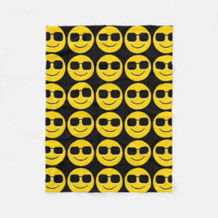 Cool Sunglasses Emoji Guy Fleece Blanket
