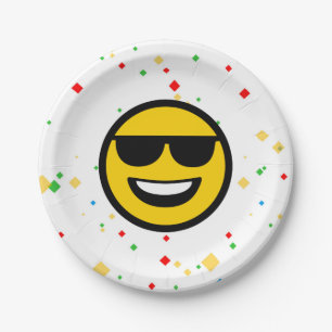 Cool Sunglasses Emoji Paper Plate