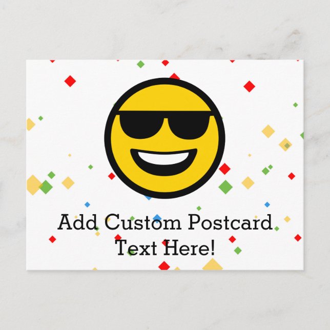 Cool Sunglasses Emoji Postcard (Front)
