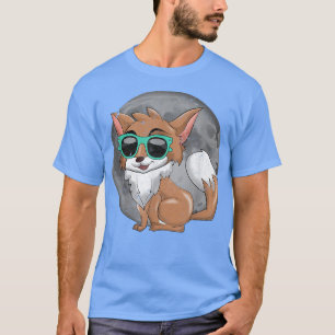 Cool Sunglasses Full Moon Animal Lover Funny Fox T T-Shirt