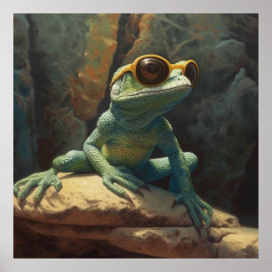 Cool Sunglasses Gecko Reptile Wall Decor