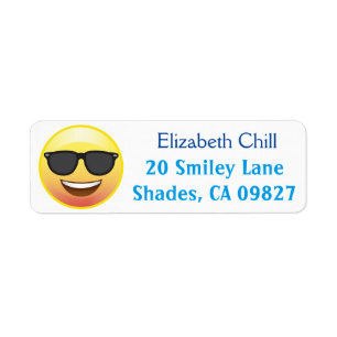 Cool Sunglasses Happy Emoji Return Address Label