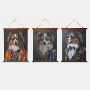 Cool Sunglasses Shetland Sheepdogs   Sheltie Hanging Tapestry