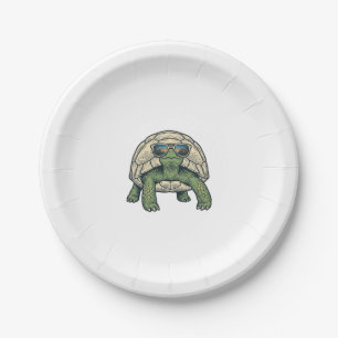 Cool Sunglasses Tortoise Vintage Vector Design_1 Paper Plate