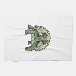 Cool Sunglasses Tortoise Vintage Vector Design_1 Tea Towel