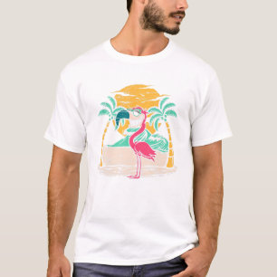 Cool Sunglasses Tropical Bird Animal Funny Pink Fl T-Shirt