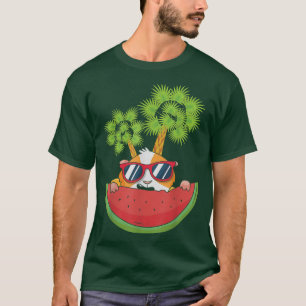Cool Sunglasses Tropical Summer Guinea Pig Waterme T-Shirt