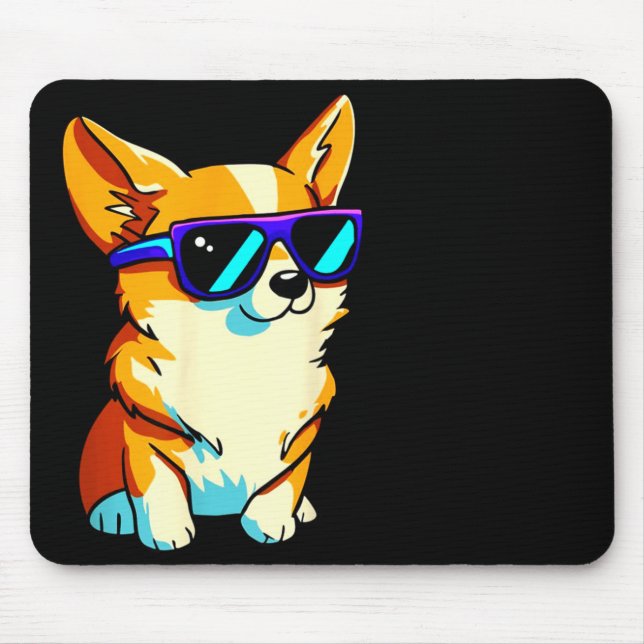 Cool Sungles Corgi Gift Boys Girls Women Men  Mouse Mat (Front)