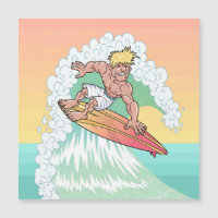 Cool Sunset Surfer Magnetic Card