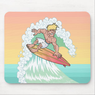 Cool Sunset Surfer Mouse Mat