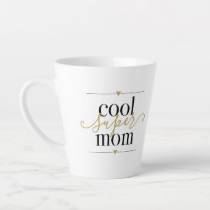 Cool Super Mum Modern Elegant Black And Gold Latte Mug