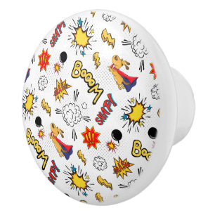 Cool superhero comics pattern ceramic knob