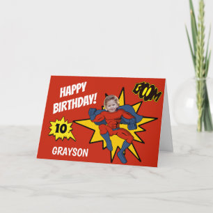 Cool Superhero Photo Birthday Card