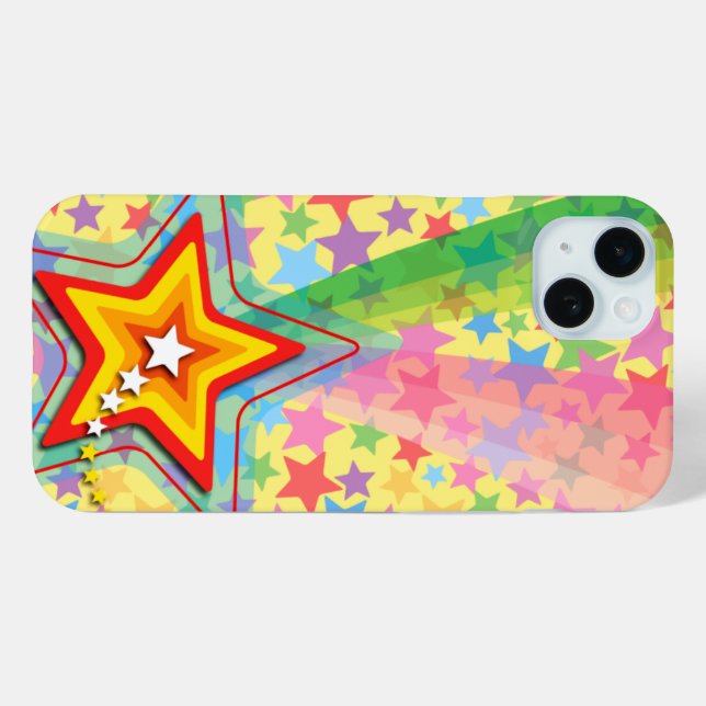 Cool Superstar Rainbow Fun Colourful Shooting Star Case-Mate iPhone Case (Back (Horizontal))