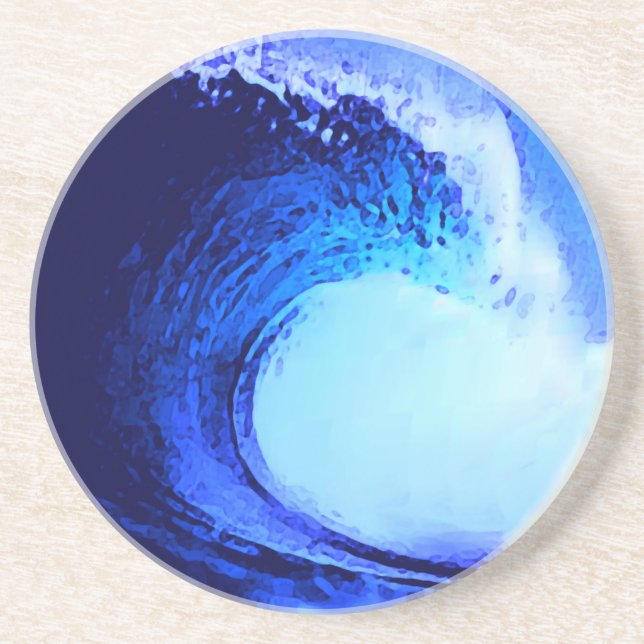 cool surf style blue wave coaster (Front)