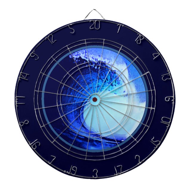 cool surf style blue wave dartboard (Front)